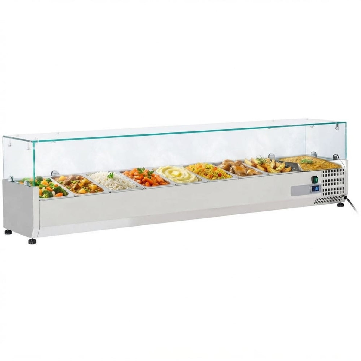 Refrigerated Servery Prep Top 1800mm 9xGN1/4 Depth 330mm | THV1800/330 - THV1800/330