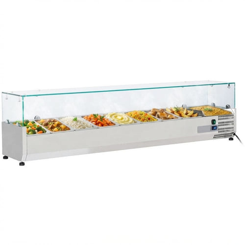 Refrigerated Servery Prep Top 1800mm 9xGN1/4 Depth 330mm | THV1800/330 - THV1800/330