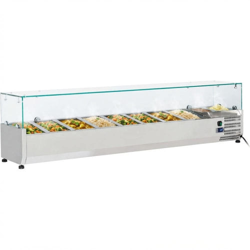 Refrigerated Servery Prep Top 1800mm 8xGN1/3 Depth 380mm Glass top | THV1800/380 - THV1800/380