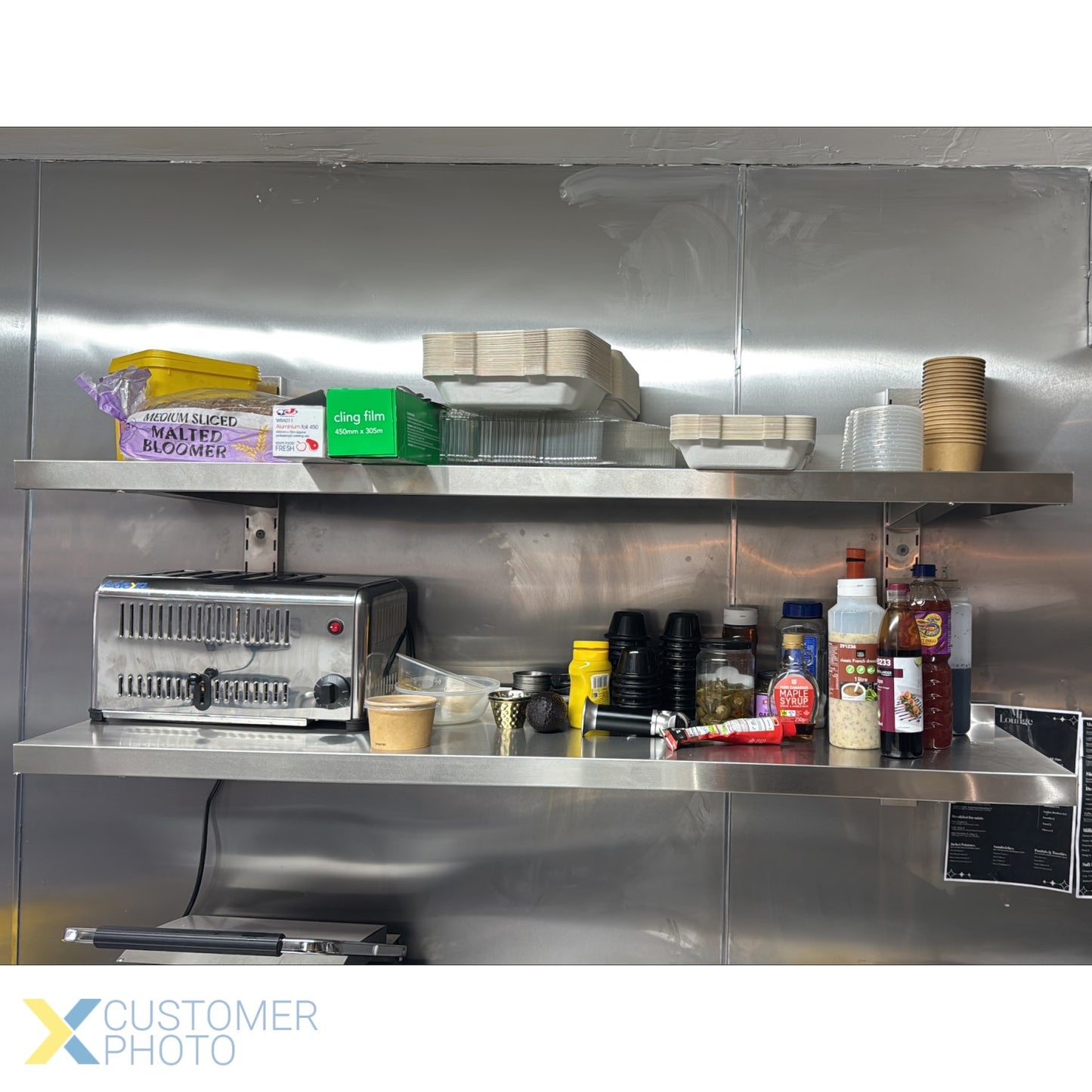 Height Adjustable Wall shelf 2 levels 1400x400mm Stainless steel - THWBS2R144