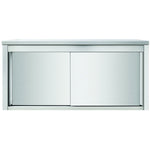 Wall cabinet Sliding doors Stainless steel Width 1000mm Depth 400mm - THWSR104