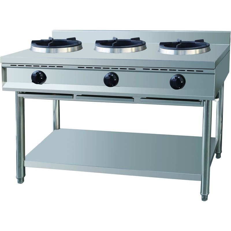 Commercial 3 Burner Gas Wok Cooker 36kW 1500 x 600 x 1140mm - THZ3