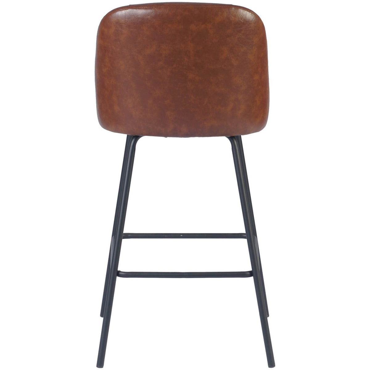 Brown Upholstered Bar Stool with Black Metal Frame 475×595×960mm - TJG206