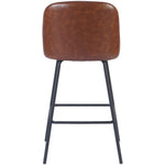 Brown Upholstered Bar Stool with Black Metal Frame 475×595×960mm - TJG206