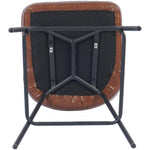 Brown Upholstered Bar Stool with Black Metal Frame 475×595×960mm - TJG206