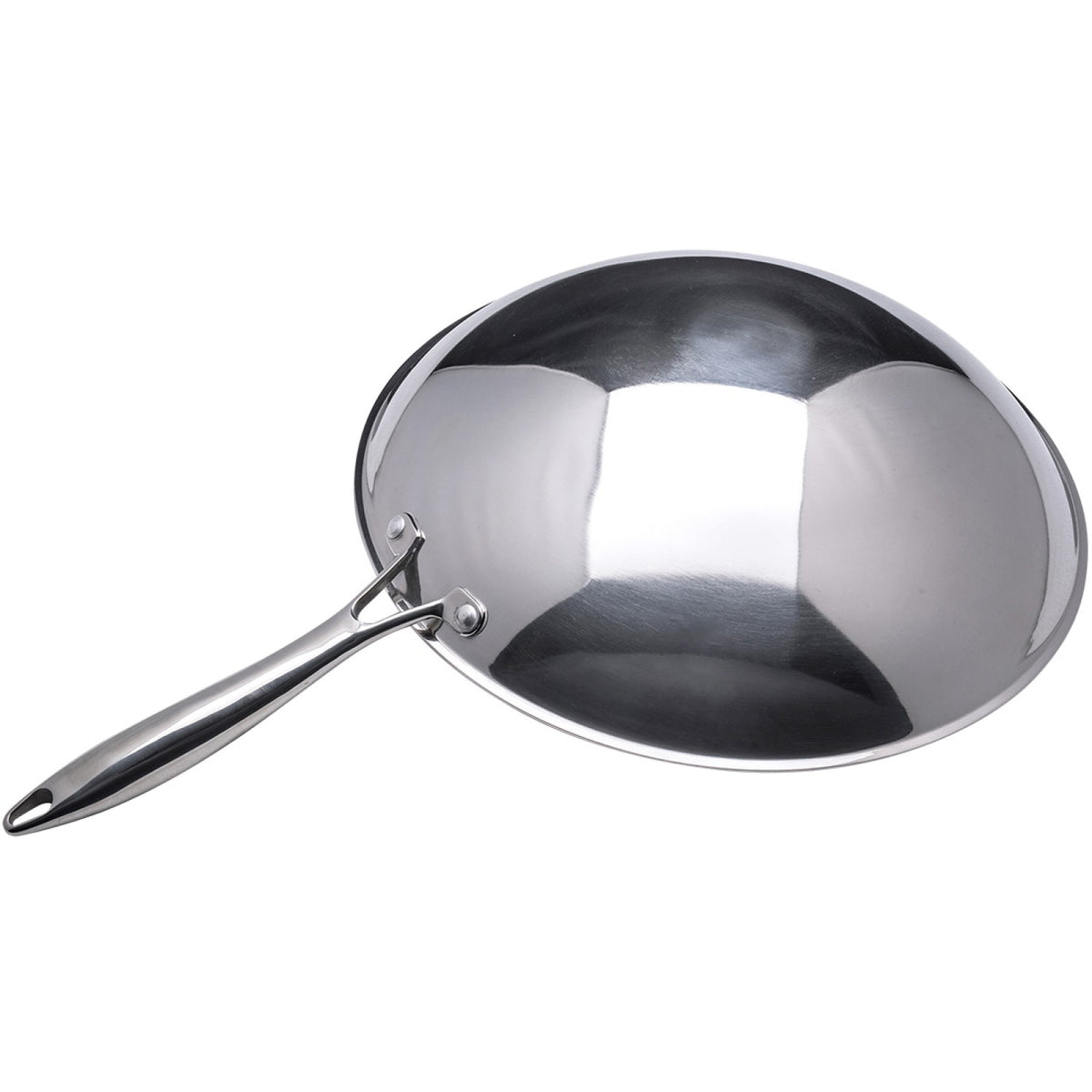 Professional Wok Pan Premium Round bottom Stainless steel 13.5''/340mm - TP13410