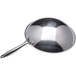 Professional Wok Pan Premium Round bottom Stainless steel 13.5''/340mm - TP13410