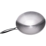 Professional Wok Pan Round bottom Stainless steel 13.5''/340mm - SP13410
