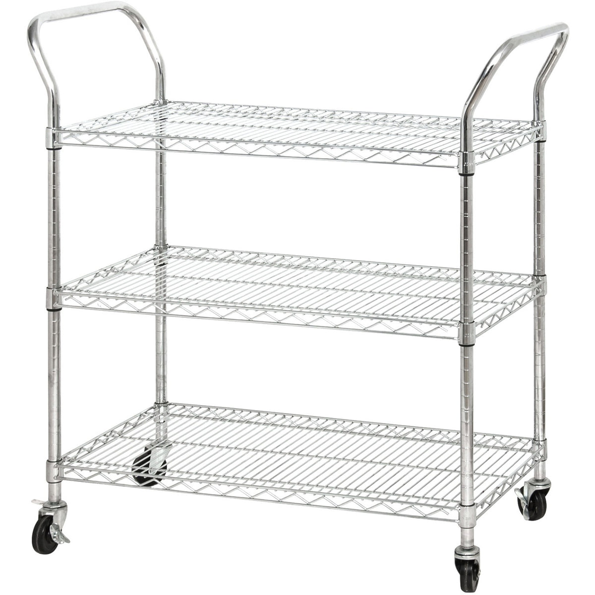 Commercial Utility Cart Chrome Wire 3 Tier 900x450x1100mm - TR9045110A3CW