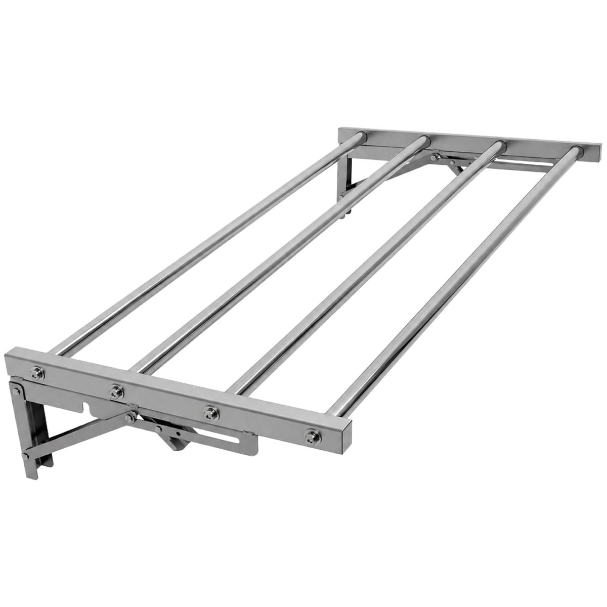 Commercial Foldable Stainless Steel Wall Mounted Rack Shelf 600×300×230mm 4 Tube - TRW50630