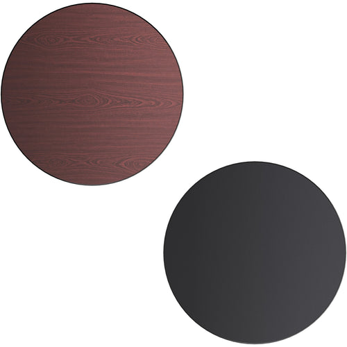 Laminated Round Table top Reversible Mahagony & Black Ø30'' - TT30RMB