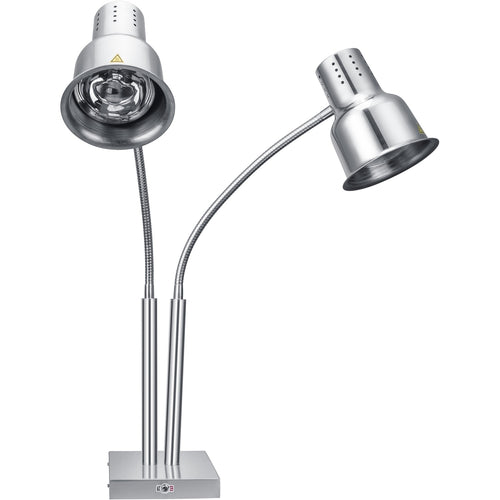 Commercial Tabletop Food Warmer 2 Heating Lamp 250W Stainless Steel - TW02