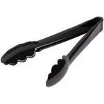 9" Catering Buffet Tongs Black Polycarbonate - UTITONG9
