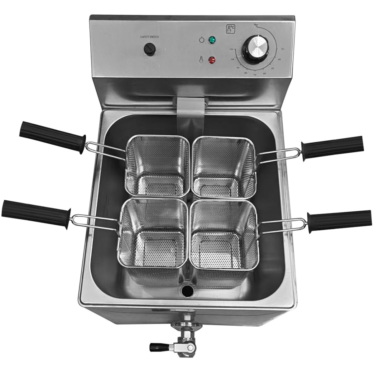 Commercial Pasta boiler Electric 4 baskets 12 litres 3kW Drain tap - VAPC4