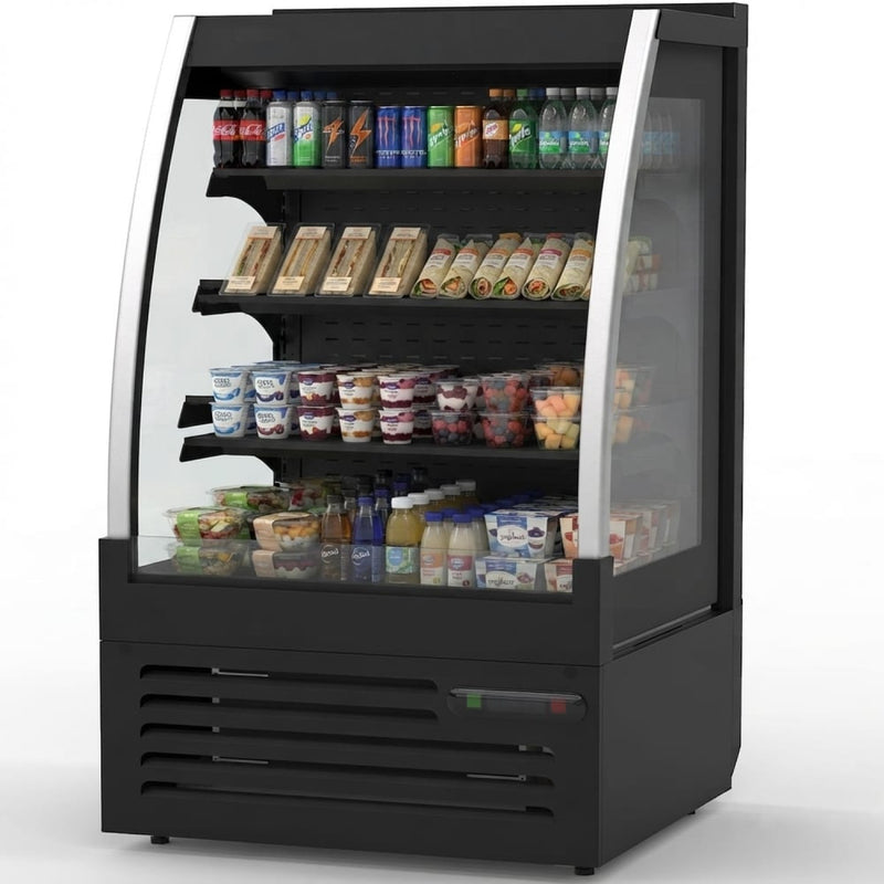 Multi Deck Refrigerator 110 litres with Night Curtain Black 685x620x1450mm - VC14F102I