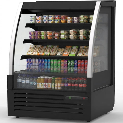 Multi Deck Refrigerator 230 litres with Night Curtain Black 1295x620x1450mm - VC14F104I