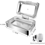 Chafing dish Electric Glass lid Stainless steel 7 litres GN1/1 - VICCD528