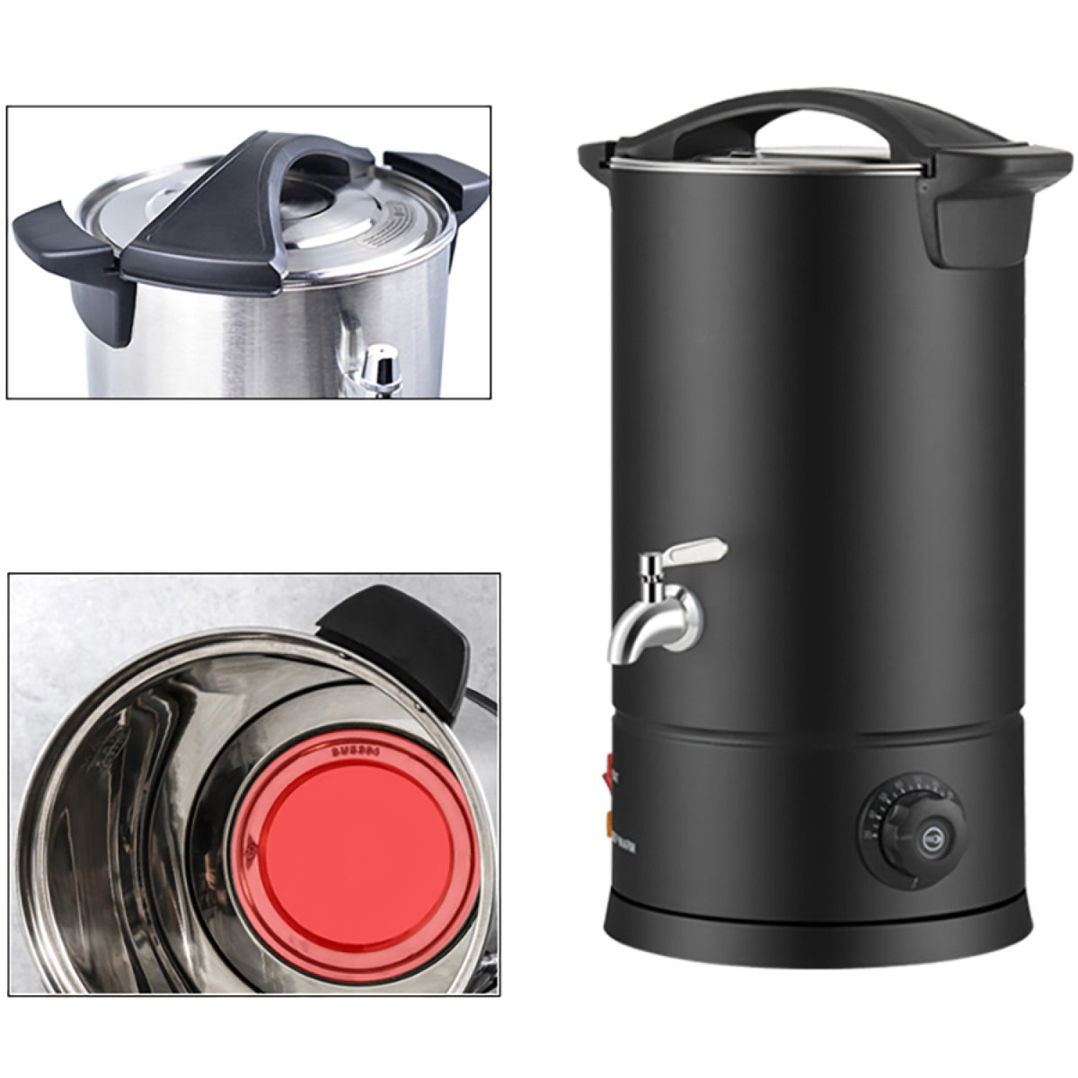 Commercial Water Boiler Double wall 45 litres Black - VICWBWB45