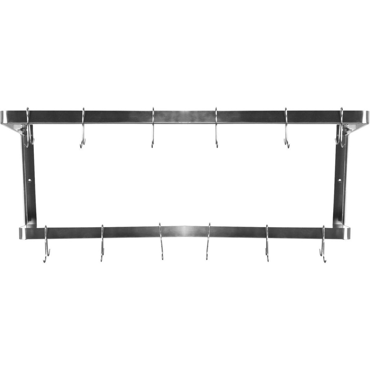 Commercial Wall Mounted Double Line Pot Rack with 12 Hooks Stainless Steel 900x300x300mm - VMR0930