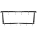 Commercial Wall Mounted Double Line Pot Rack with 12 Hooks Stainless Steel 900x300x300mm - VMR0930