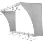 Commercial Wall Mounted Double Line Pot Rack with 12 Hooks Stainless Steel 900x300x300mm - VMR0930
