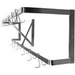 Commercial U-Style Wall Mounted Double Line Pot Rack with 12 Hooks Stainless Steel 1200x300x300mm - VMR1230U