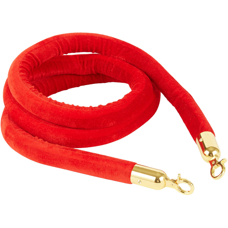 Red Velvet Stanchion Rope with Gold ends 1.5m - VR01RG