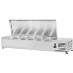 Refrigerated Servery Prep Top 1400mm 6xGN1/4 Depth 330mm Stainless Steel Lid | THVD1400/330 - THVD1400/330