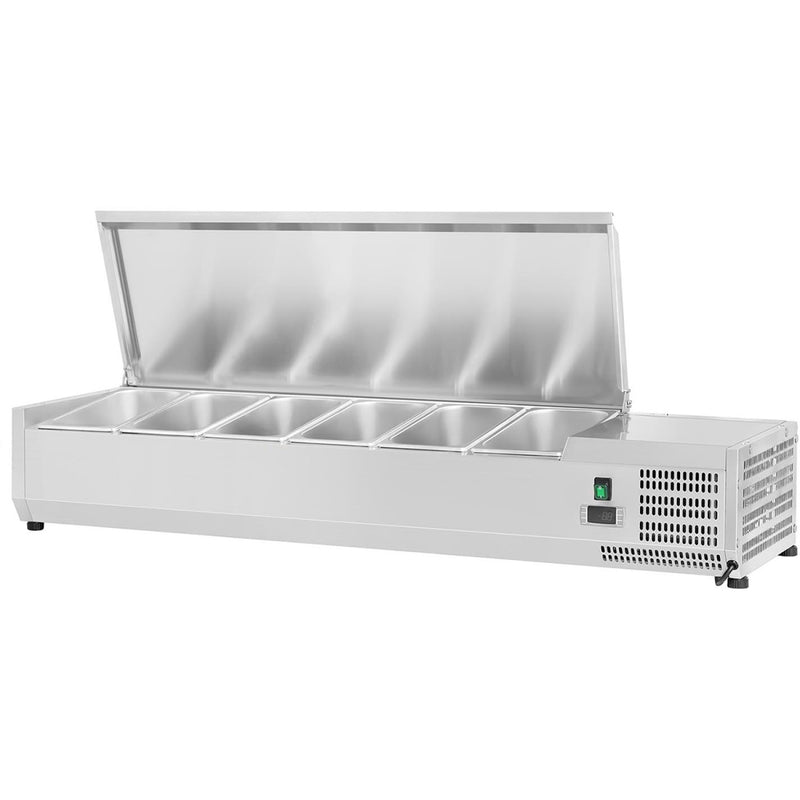 Refrigerated Servery Prep Top 1400mm 6xGN1/4 Depth 330mm Stainless Steel Lid | THVD1400/330 - THVD1400/330