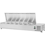 Refrigerated Servery Prep Top 1500mm 7xGN1/4 Depth 330mm Stainless steel lid - EA15