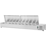 Refrigerated Servery Prep Top 2000mm 10xGN1/4 Depth 330mm Stainless steel lid | THVD2000/330 - THVD2000/330