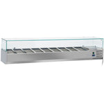 Refrigerated Servery Prep Top 9xGN1/3 2000x395x435mm Glass Top | THV2000/380 - THV2000/380