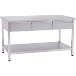 Professional Work table Stainless steel 3 drawers Bottom shelf 1500x700x850mm - VT1573D