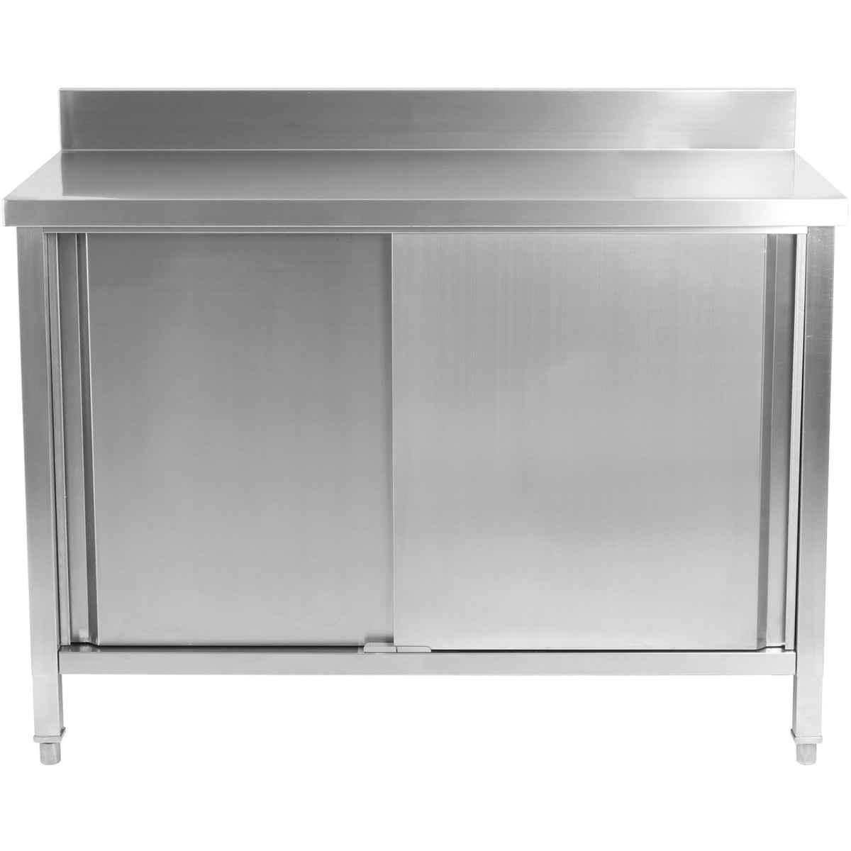 Commercial Worktop Floor Cupboard Sliding doors Stainless steel 2000x700x850mm Upstand - VTC207SLB