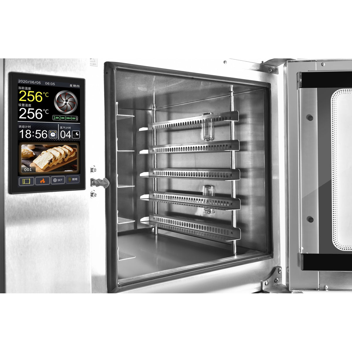 Commercial 5 Tray Touch Screen Convection Oven 600x400mm 6kW 220V - VULCORE110