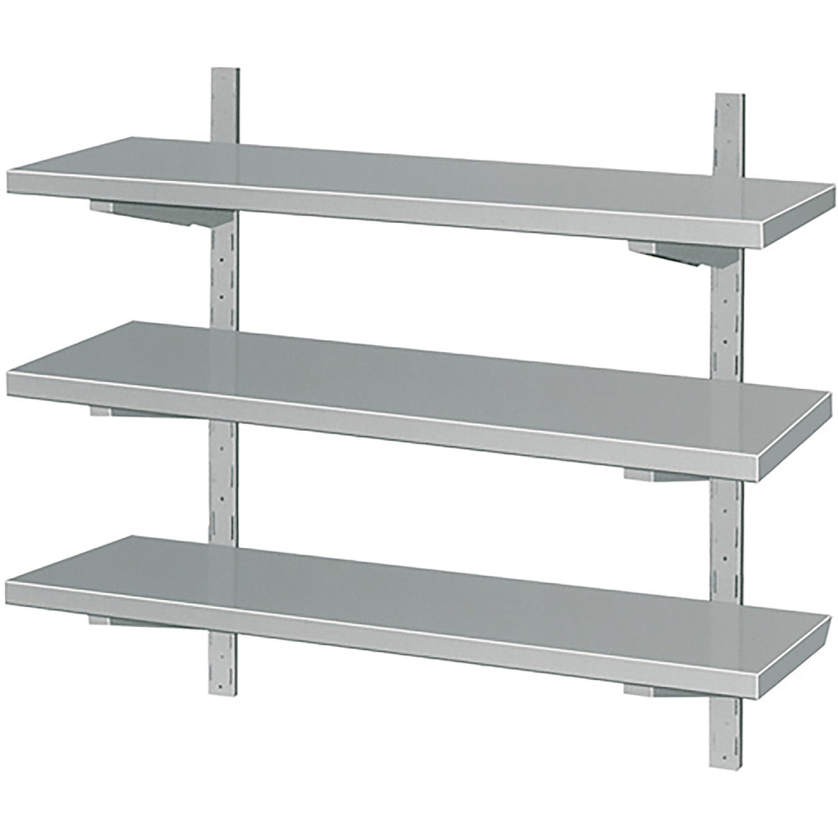 Adjustable Height Wall shelf 3 levels 2000x300mm Stainless steel - VWS2033