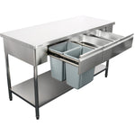 Premium Commercial Work table with 3 drawers Stainless steel Bottom shelf 1500x700x900mm - W218150703D