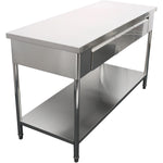 Premium Commercial Work table with 3 drawers Stainless steel Bottom shelf 1500x700x900mm - W218150703D