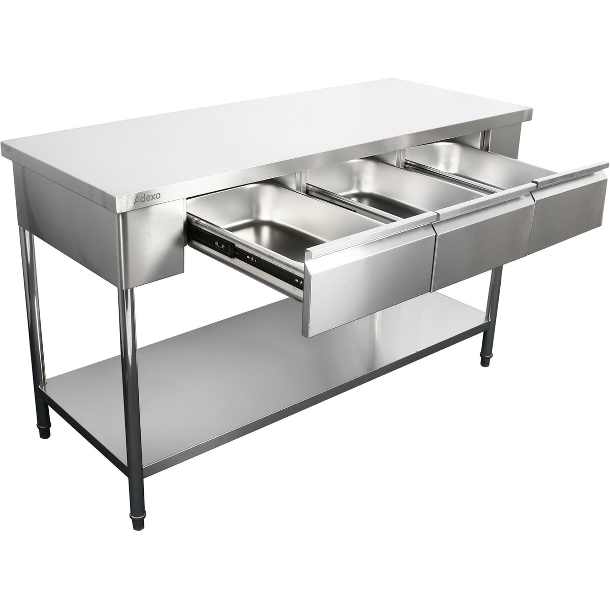 Premium Commercial Work table with 3 drawers Stainless steel Bottom shelf 1800x700x900mm - W218180703D