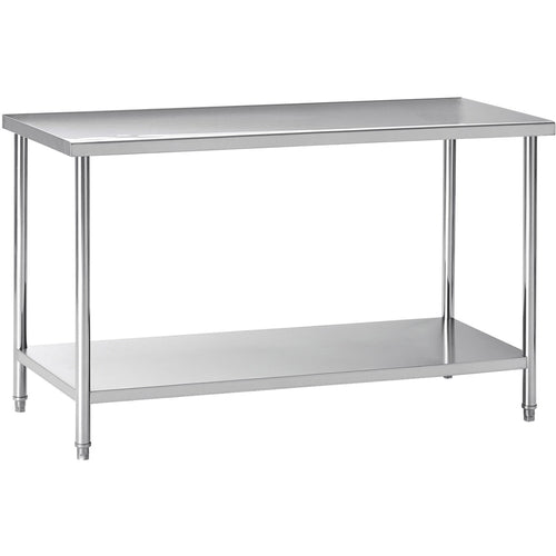 W218E6060 Professional Stainless Steel Work Table 600×600×900mm — front view with SS undershelf