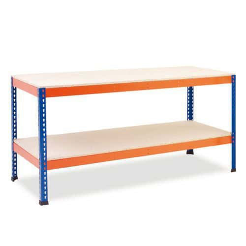 Industrial strength Garage Work Bench Heavy duty 1830x610x915mm 2 shelves 500 kg/shelf Powder coated steel - WBH18361