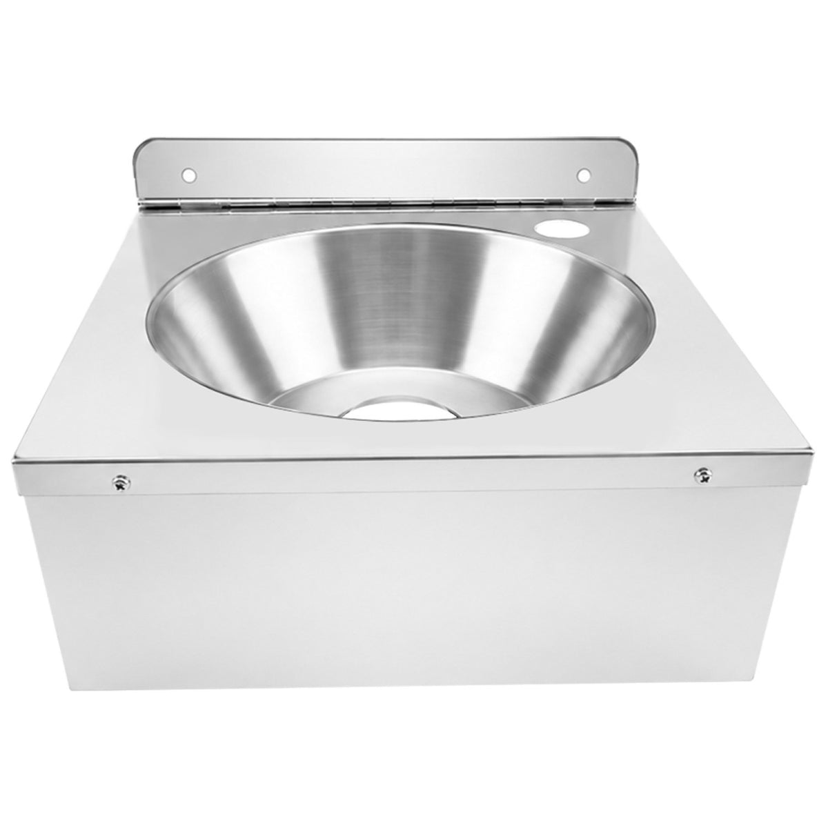 Commercial Wall Mounted Hand Wash Basin with Side Apron 360 × 360mm SS304 Stainless Steel - WBR30B