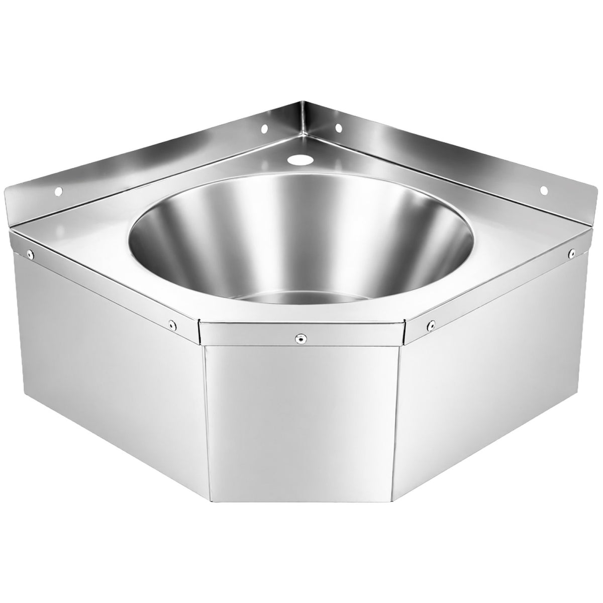 Corner Wall Mounted Hand Wash Sink with 40mm Backsplash and Side Wall 360 x 360mm - WBR50B