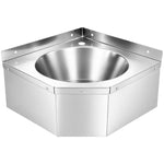 Corner Wall Mounted Hand Wash Sink with 40mm Backsplash and Side Wall 360 x 360mm - WBR50B