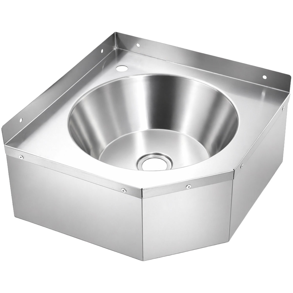 Corner Wall Mounted Hand Wash Sink with 40mm Backsplash and Side Wall 360 x 360mm - WBR50B