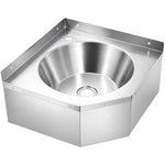 Corner Wall Mounted Hand Wash Sink with 40mm Backsplash and Side Wall 360 x 360mm - WBR50B