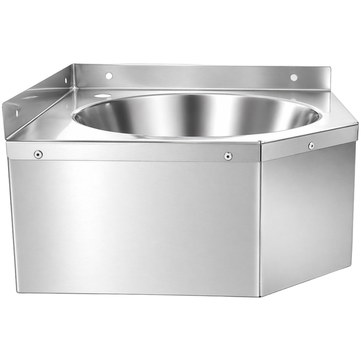 Corner Wall Mounted Hand Wash Sink with 40mm Backsplash and Side Wall 360 x 360mm - WBR50B
