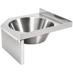 Corner Wall Mounted Hand Wash Sink with 40mm Backsplash and Side Wall 360 x 360mm - WBR50B