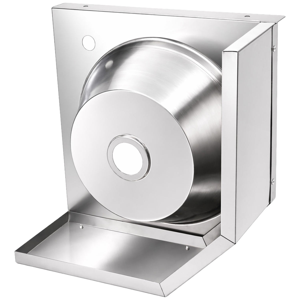 Corner Wall Mounted Hand Wash Sink with 40mm Backsplash and Side Wall 360 x 360mm - WBR50B