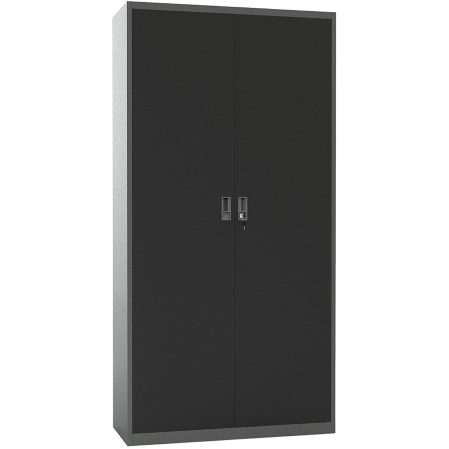 Heavy Duty Grey and Black 2 Door Lockable Steel Tool Cabinet with 4 Adjustable Shelves 900x380x1800mm - WG27